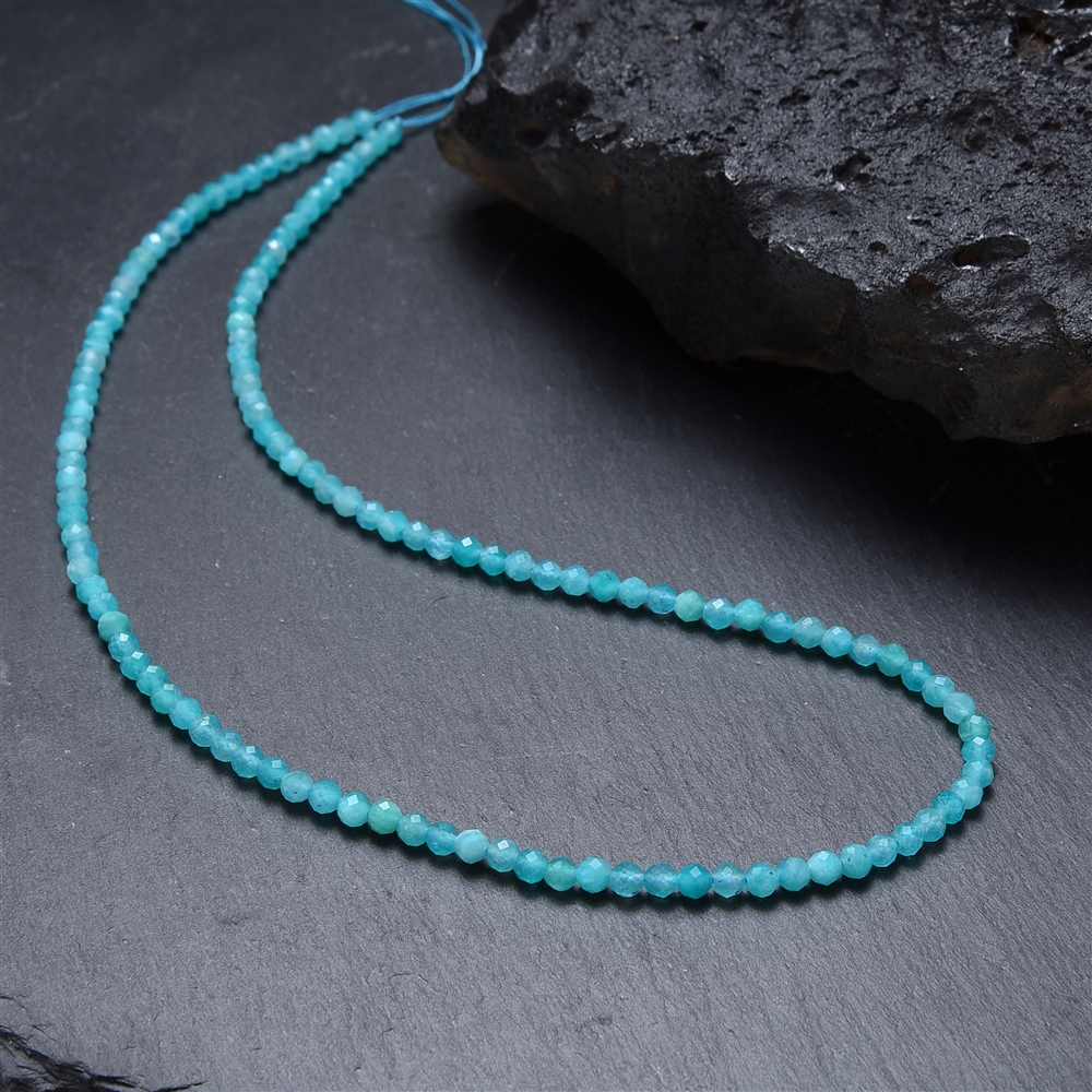 String Beads, Amazonite (Xing-Jiang), 03mm, faceted