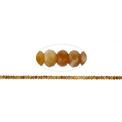 145370313621 Button strand, Tiger's Eye (yellow) 04 x 06mm, faceted (39cm) | Marco Schreier