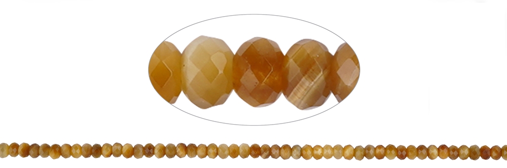Button strand, Tiger's Eye (yellow) 04 x 06mm, faceted (39cm)