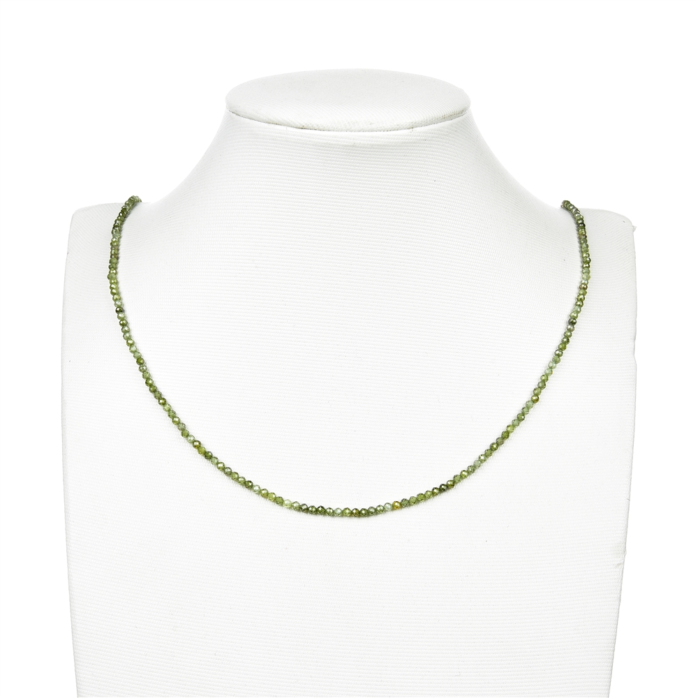 Strand of beads, Cubic Zirconia green (synt.), faceted, 02,0mm (38cm)