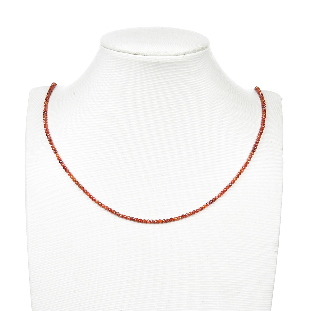 Strang Kugeln, Cubic Zirkonia orange (synt.), facettiert, 03mm (38cm)