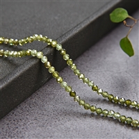 Strand of beads, Cubic Zirconia green (synt.), faceted, 03mm (38cm)