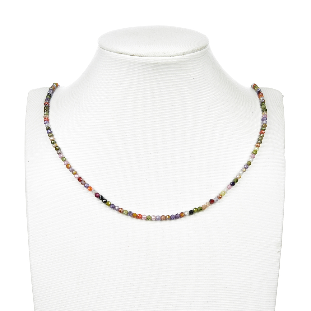 Strand of beads, Cubic Zirconia multicolored (synt.), faceted, 03mm (38cm)