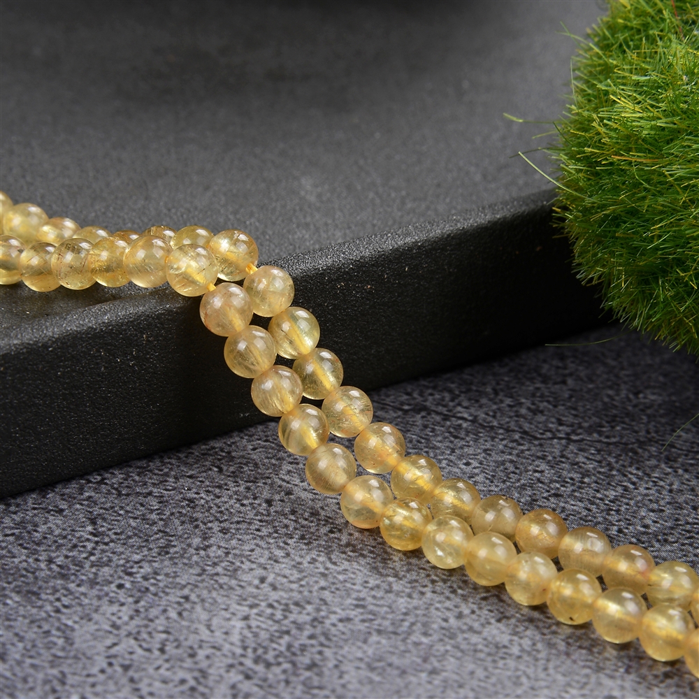 strand of beads, Apatit (yellow), 04mm (39cm)