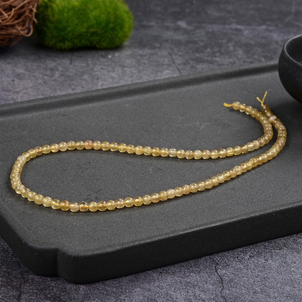 strand of beads, Apatit (yellow), 04mm (39cm)