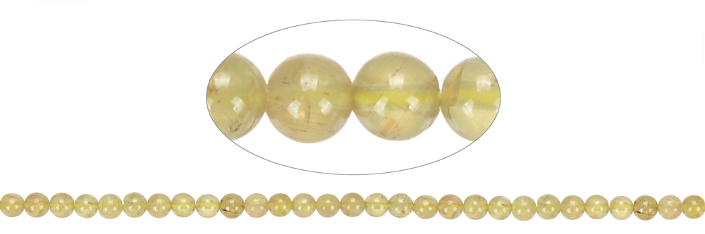 Rang de collier boules, Apatite (jaune), 04mm
