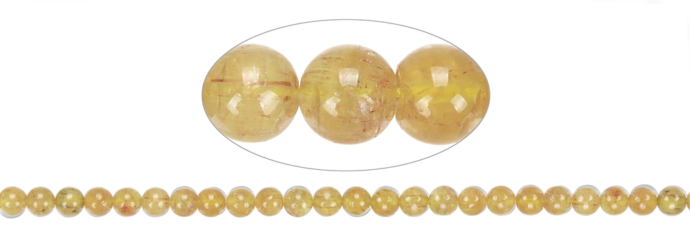 Rang de collier boules, Apatite (jaune), 08mm