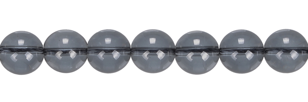 Strand of balls, silver aura quartz, 10mm