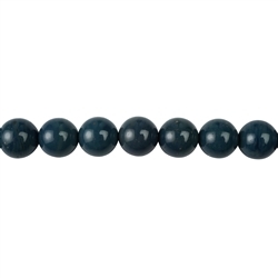 145750100920 Rang de collier boules, "Agate Sieber" (bleu), 10mm | Marco Schreier