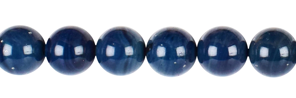 Strand of balls, "Sieber Agate" (blue slag), 12mm