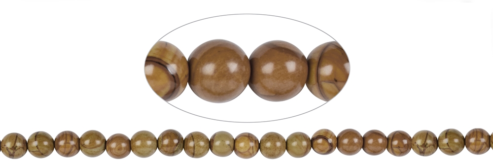 strand balls, walnut "jasper", 08mm (39cm)
