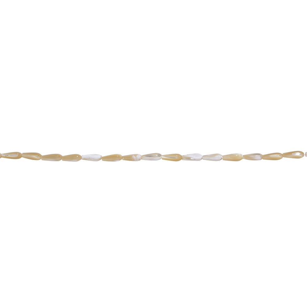 Drop strand, Mother of Pearl (yellow-brown), 15 x 06mm | Marco Schreier