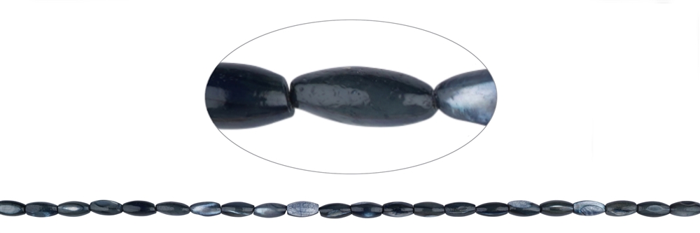 Strand of rice grain, Mother of Pearl (gray), 08 x 04mm