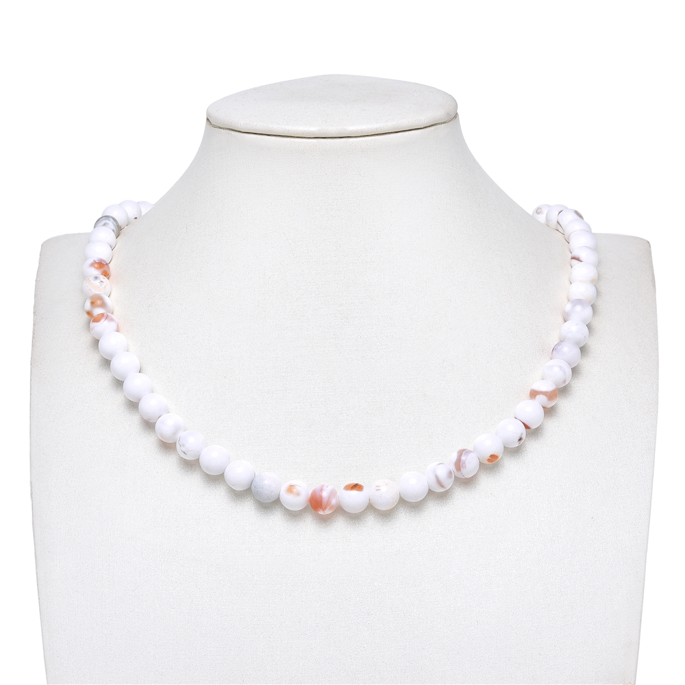 String Beads, Agate (white), 08mm (38cm)