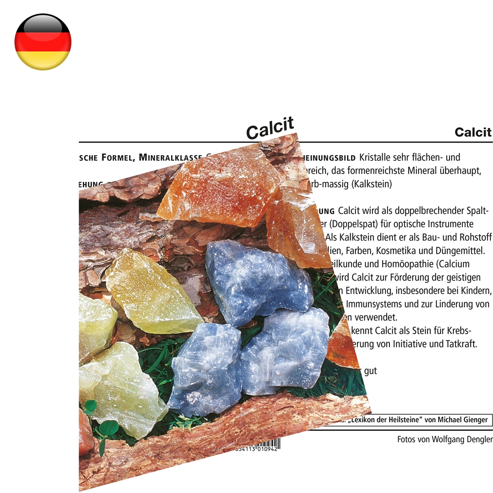 Mineralienkarte Calcit  (VE mit 10 Stück)