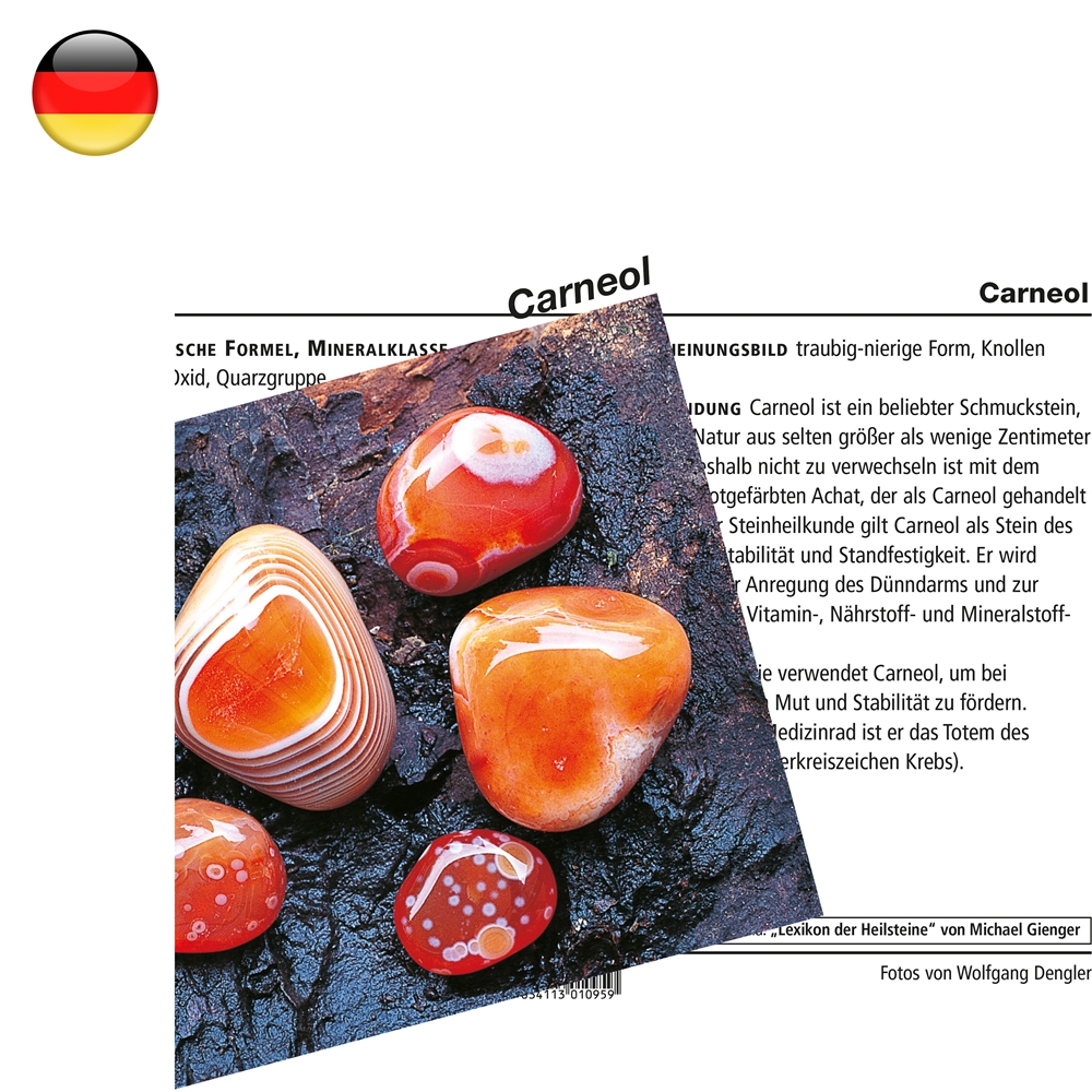 Mineral card Carnelian (VE with 10 pieces)