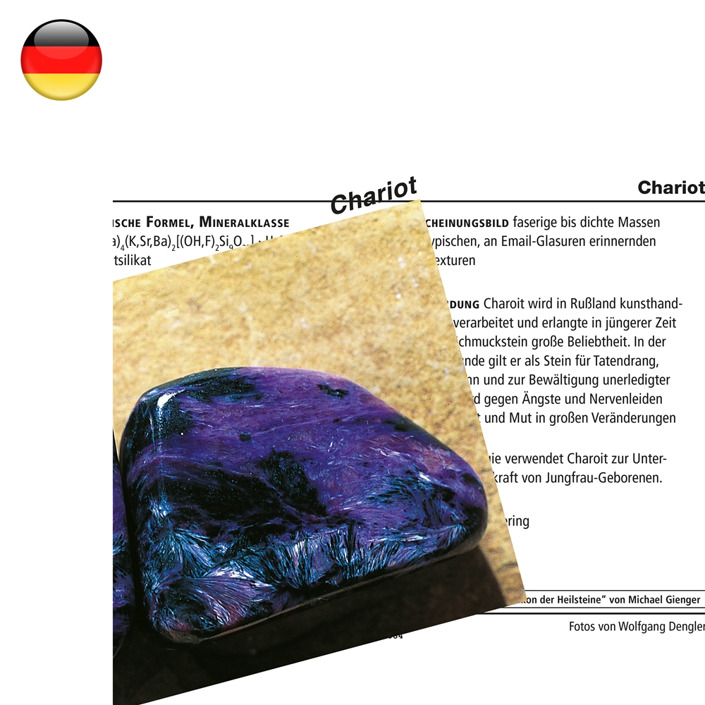 Mineralienkarte Charoit  (VE mit 10 Stück)