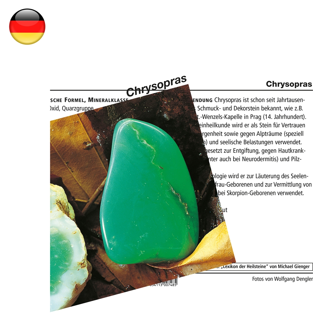 Mineral Card Chrysoprase (VE with 10 pieces)