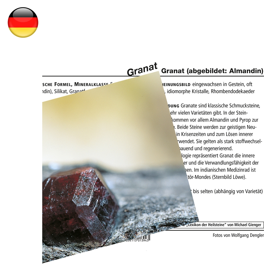 Mineralienkarte Granat  (VE mit 10 Stück)