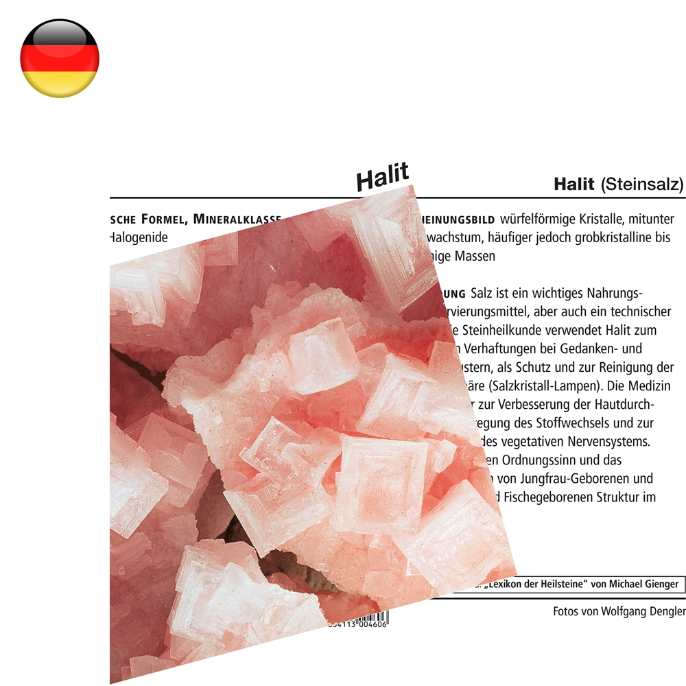 Mineral card Halite/rock salt (VE with 10 pieces)