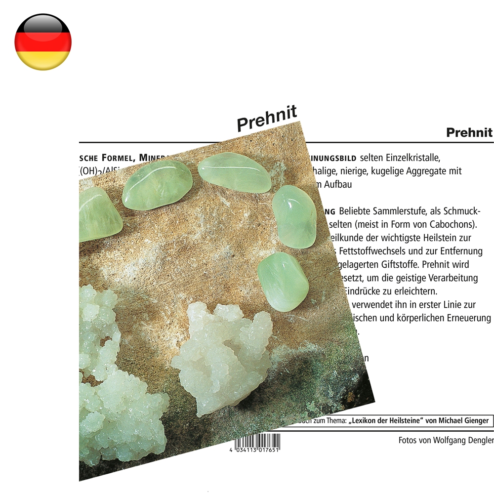 Mineralienkarte Prehnit  (VE mit 10 Stück)
