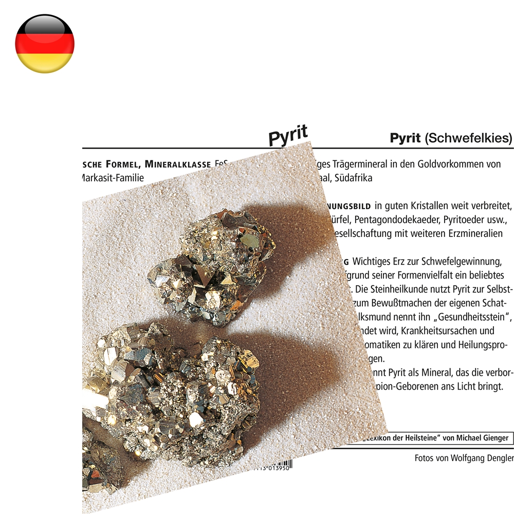 Mineralienkarte Pyrit  (VE mit 10 Stück)