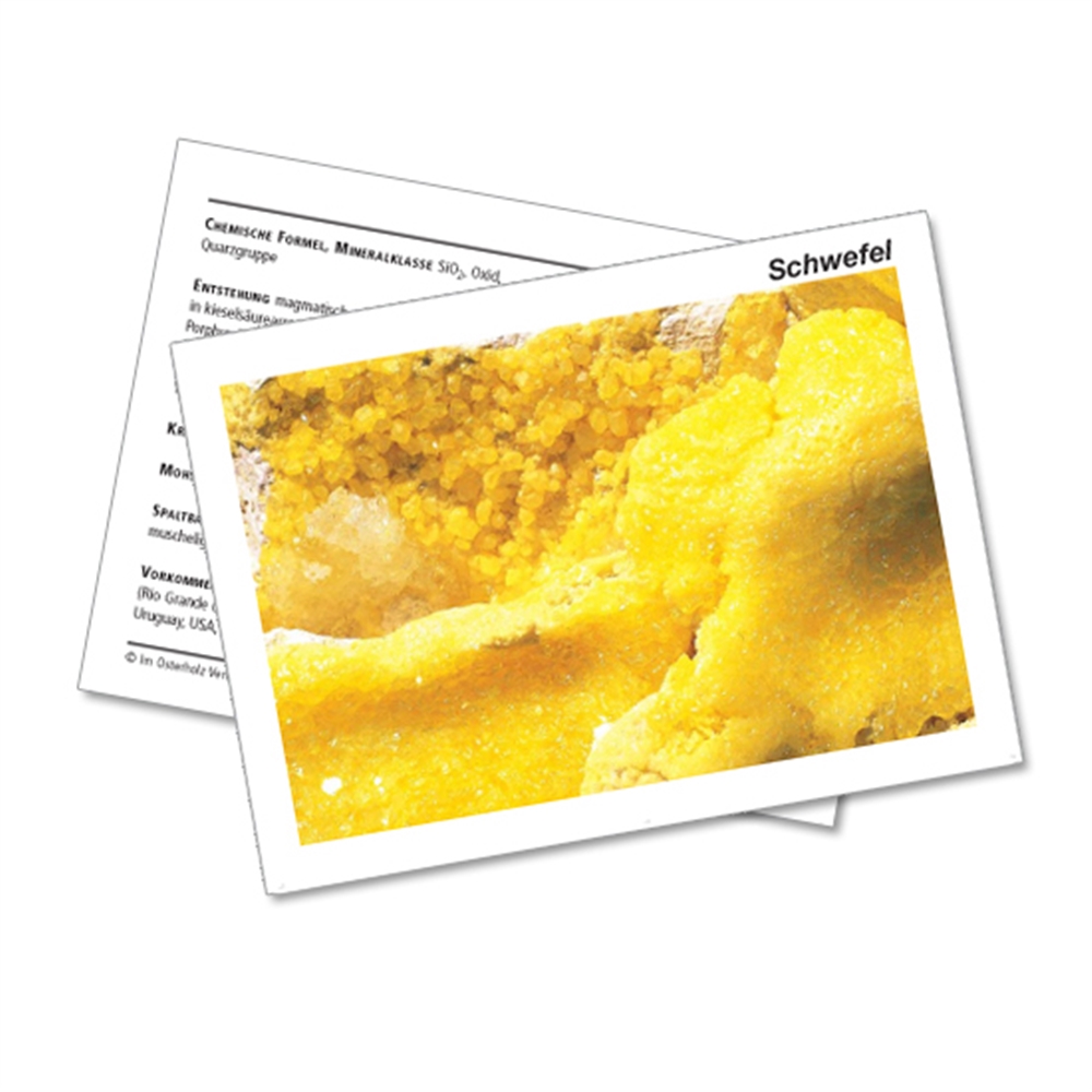 Mineral card Sulphur (VE with 10 pieces)