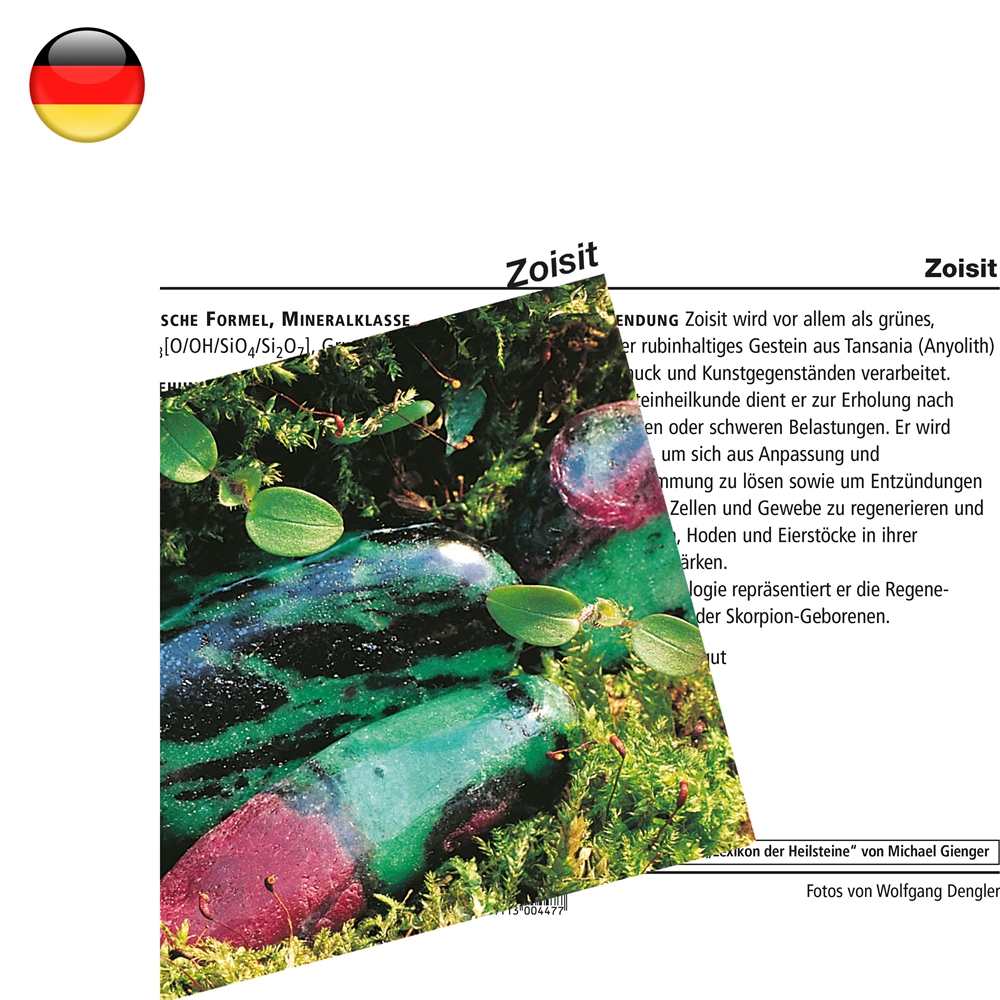 Mineralienkarte Zoisit  (VE mit 10 Stück)