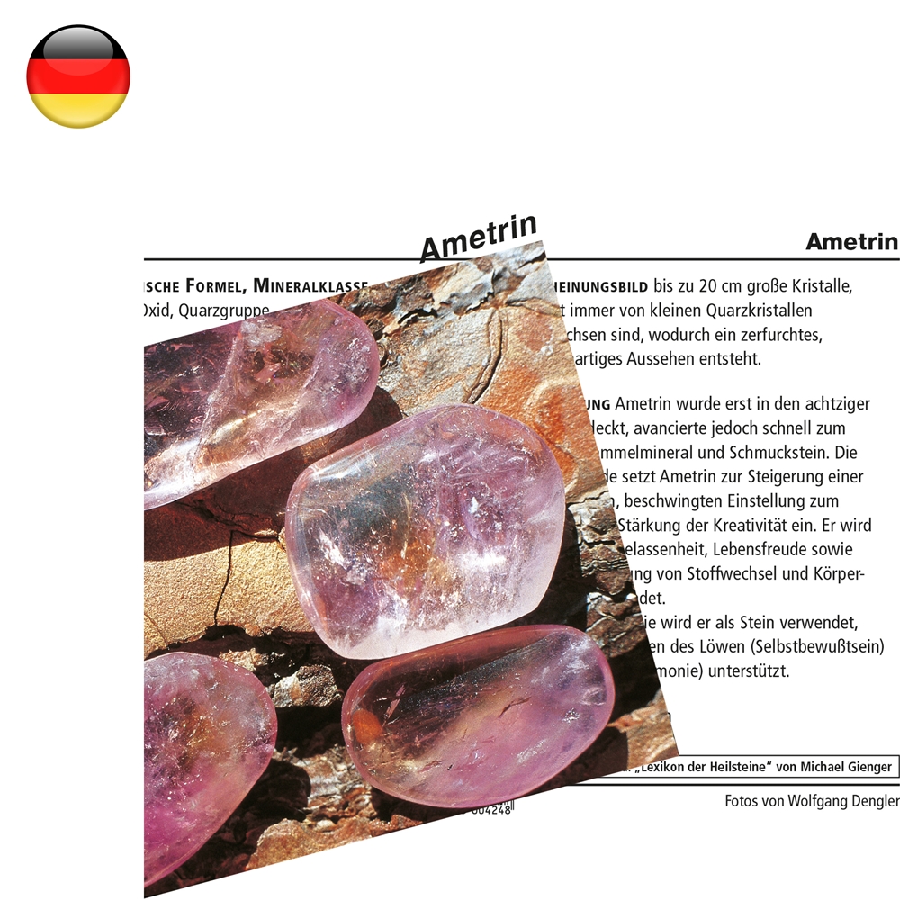 Mineralienkarte Ametrin  (VE 10 Stück)