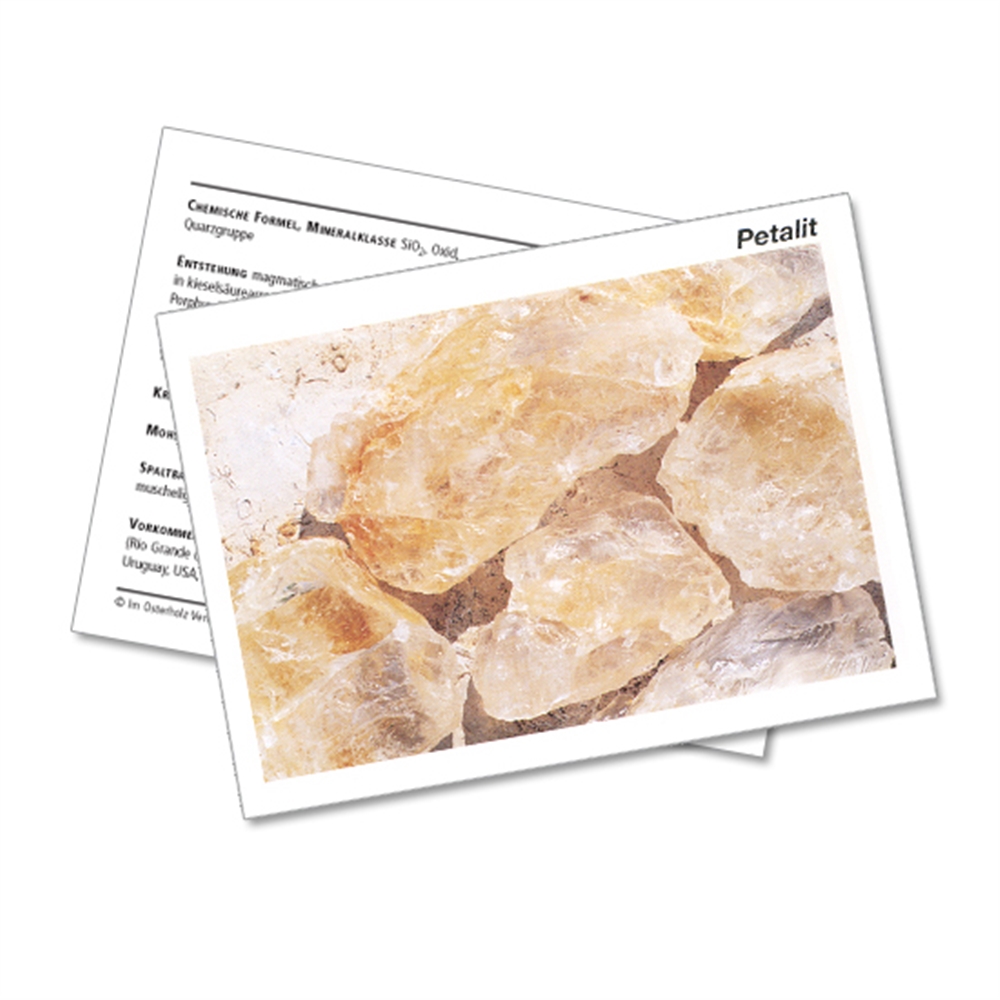 Mineralienkarte Petalit  (VE mit 10 Stück)
