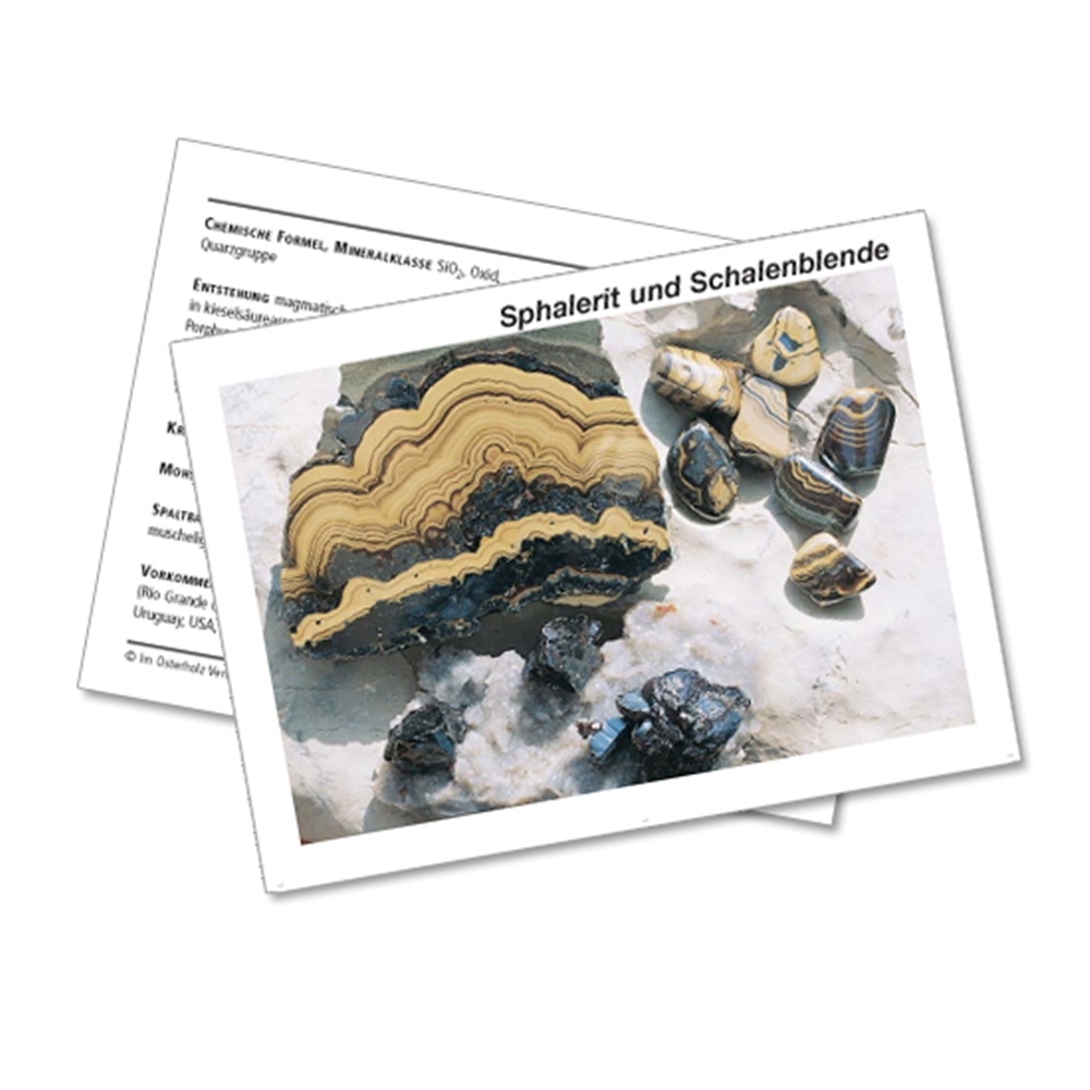 Mineralienkarte Schalenblende/Sphalerit  (VE mit 10 Stück)