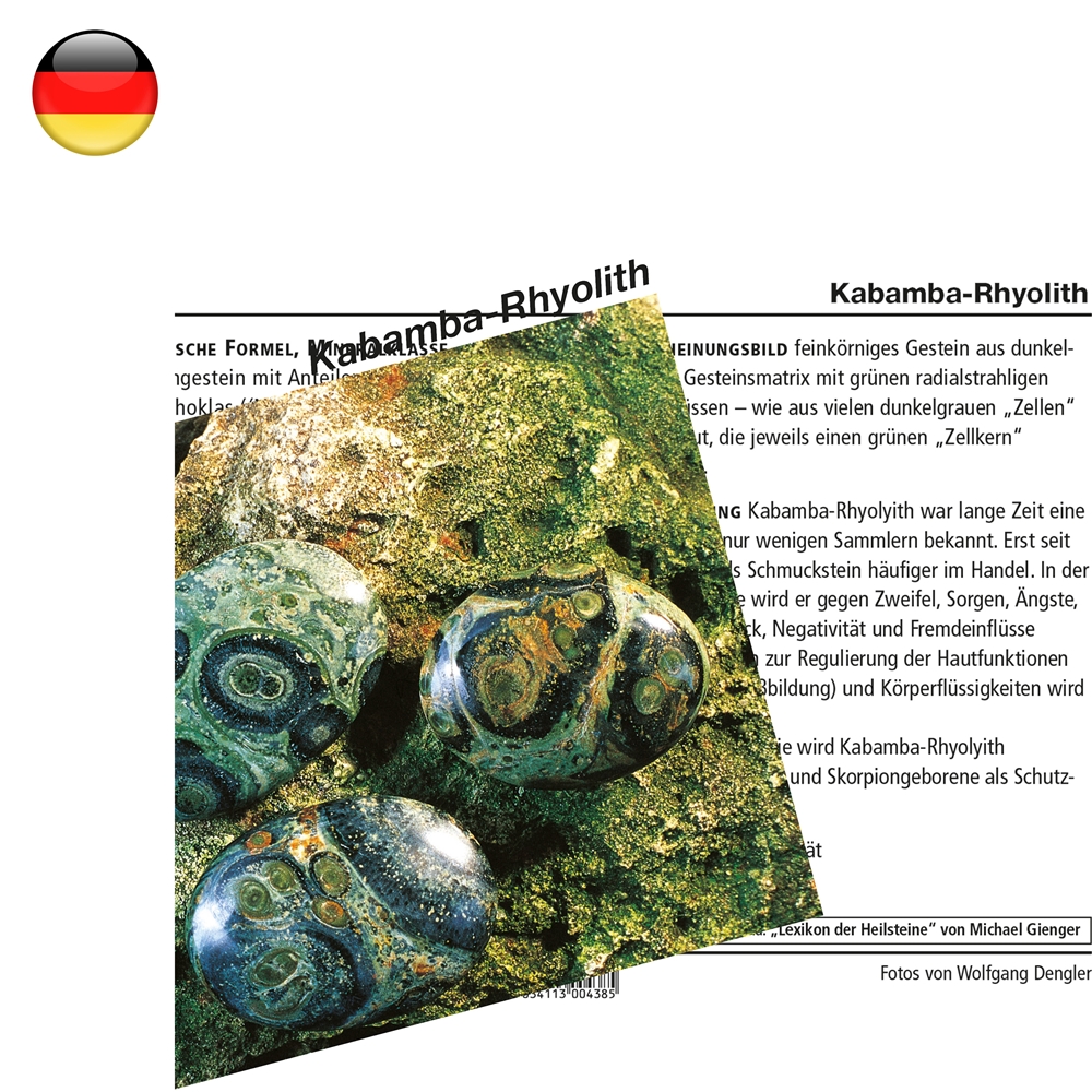 Mineralienkarte Kabamba-Rhyolith  (VE mit 10 Stück)