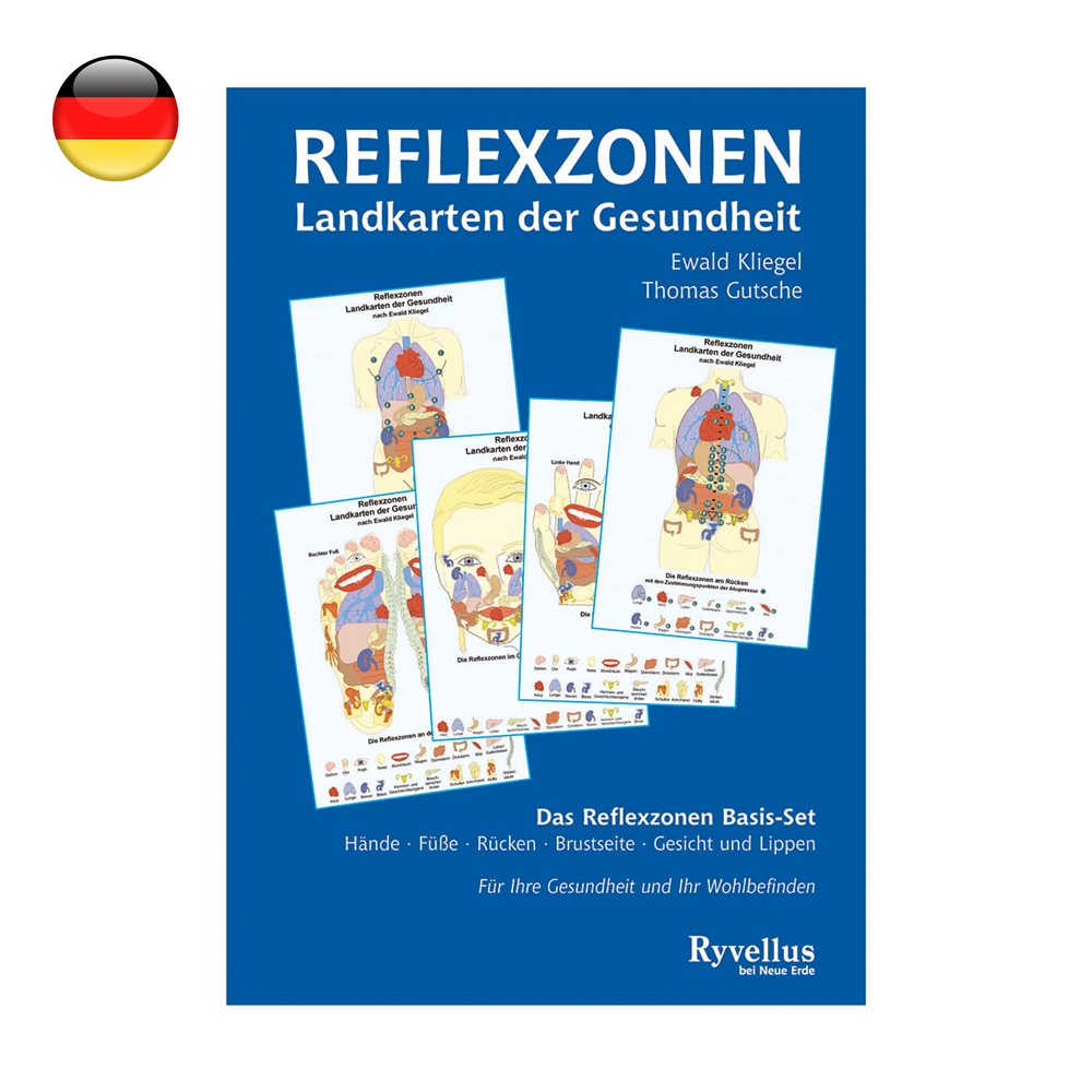 Kliegel, Ewald: "Reflexzonentafeln Set 1" (Hände, Füße, Rücken, Brust & Gesicht; mit Begleitheft)