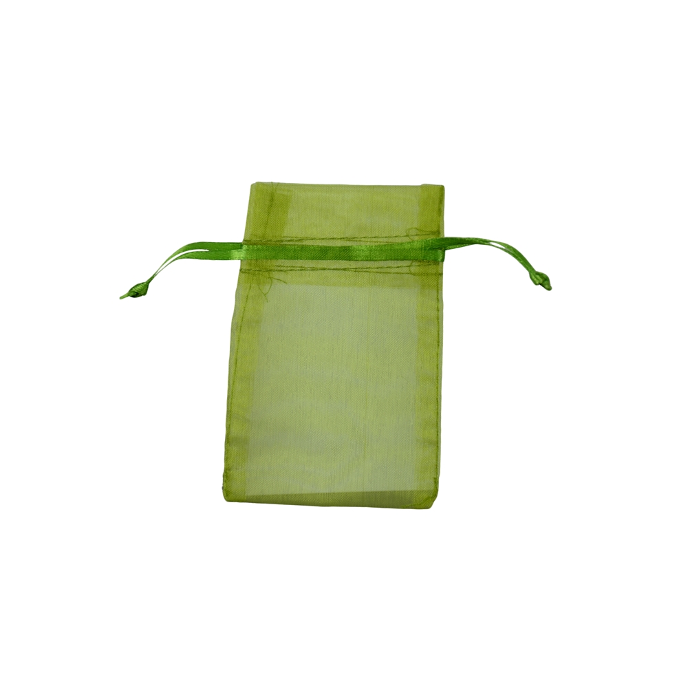 Organza bag, 06 x 10cm, olive (50 pcs./VE)