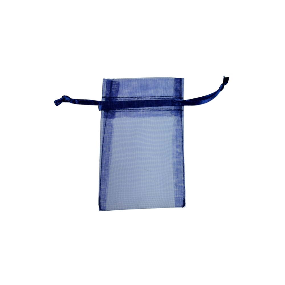 Organza bag, 06 x 10cm, dark blue (50 pcs./VU)