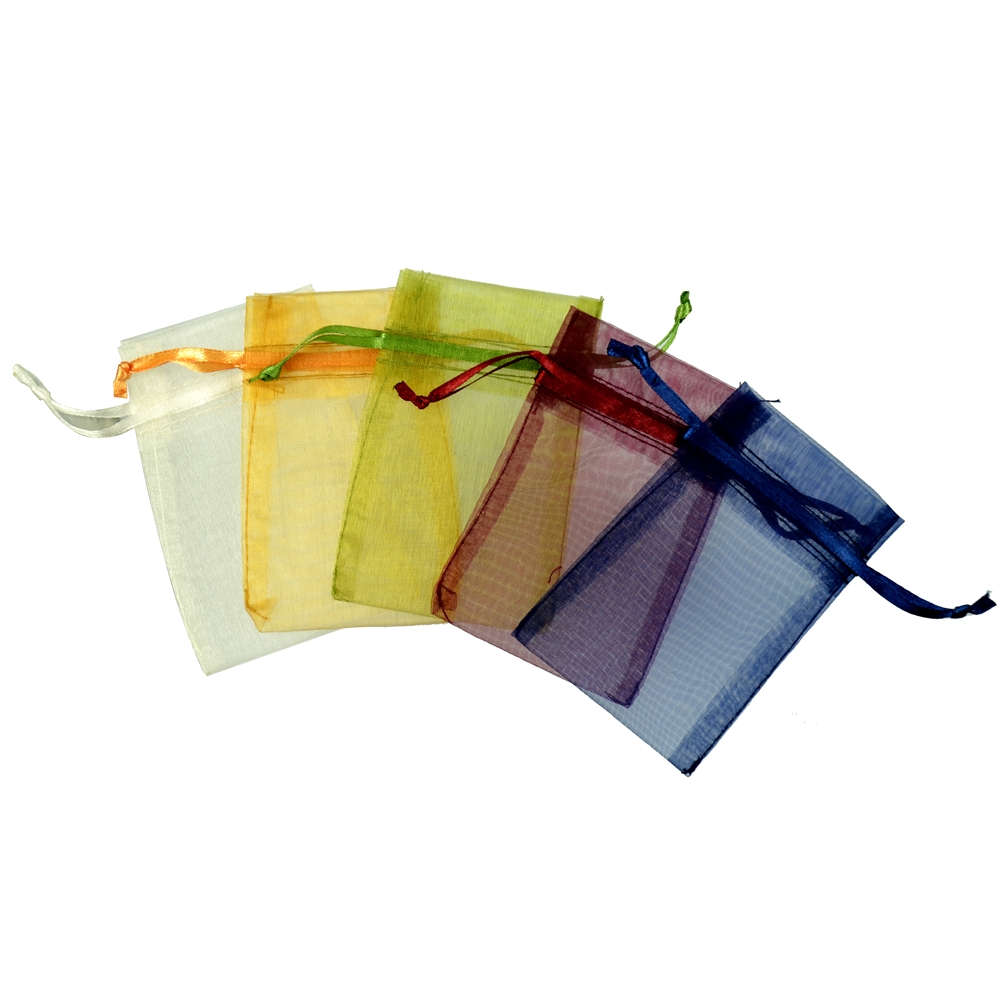  Mixed organza bags, 10 x 14cm (50 pcs./VE)