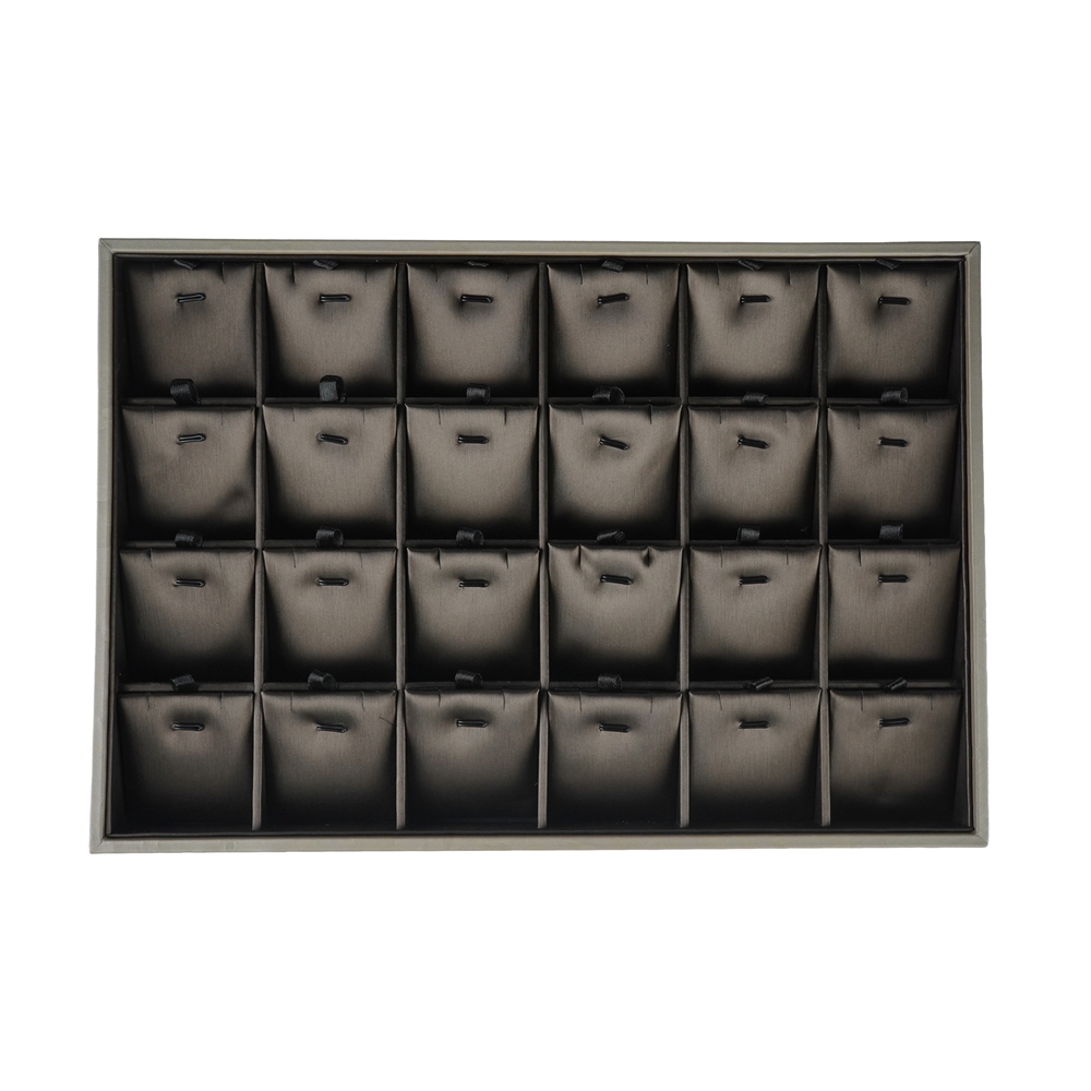 Jewelry tray, 24 compartments, black | wholesaler gems, healing stones & jewelry