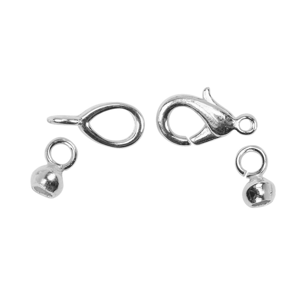 Lobster Clasp complete set, Doublé silver plated ( 1 set/VE)