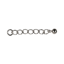 1905109021 Extension chain 30mm x 3mm, silver (6pcs/unit) | gems, healing stones & jewelry