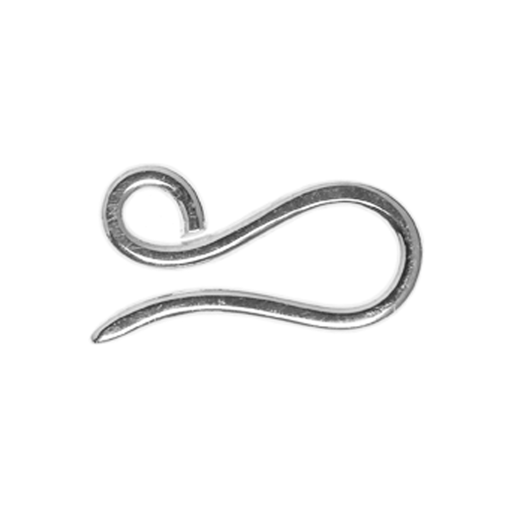 Hook with eye 18mm, silver (3pcs/unit)