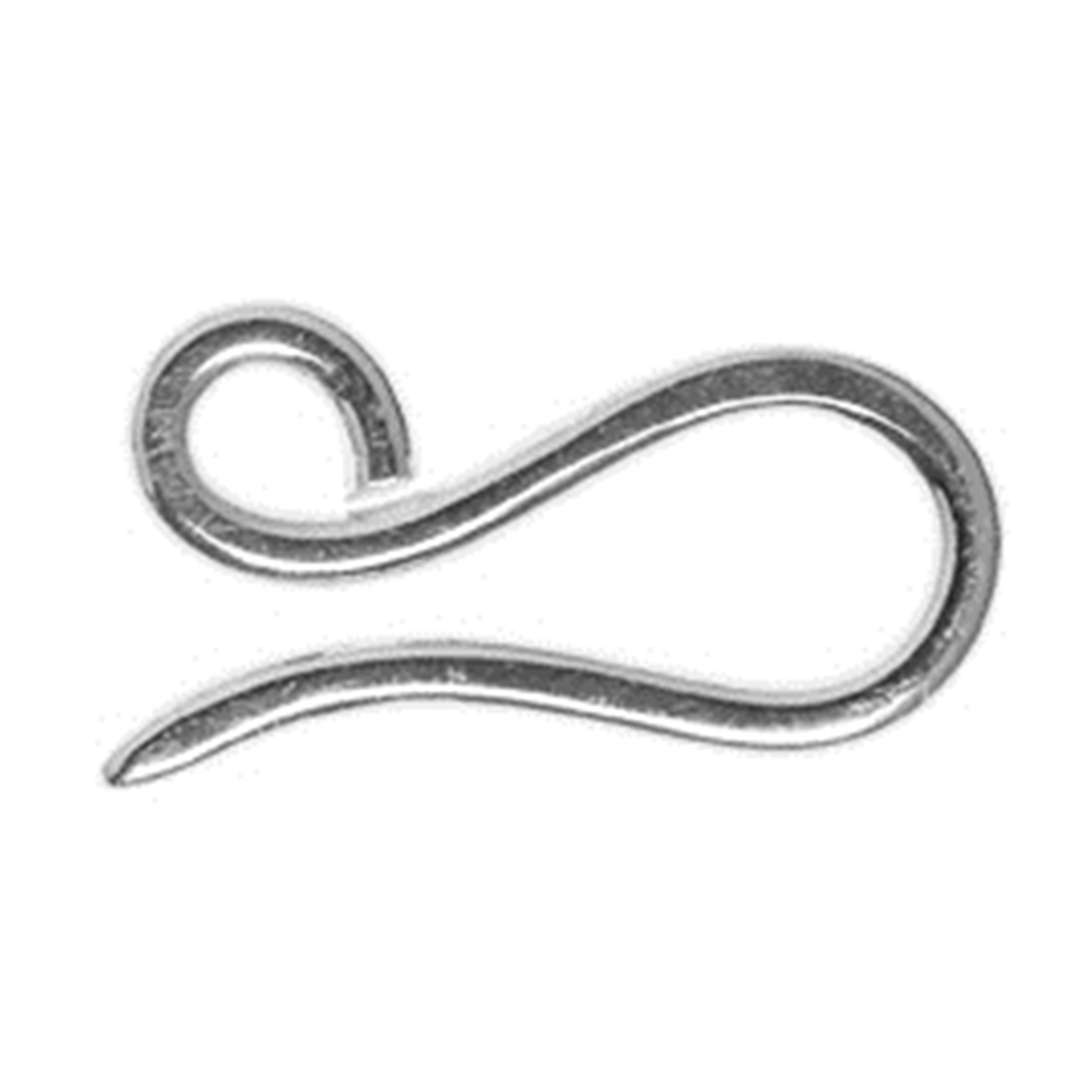 Hook with eyelet 25mm, silver (1 pc./ PU)