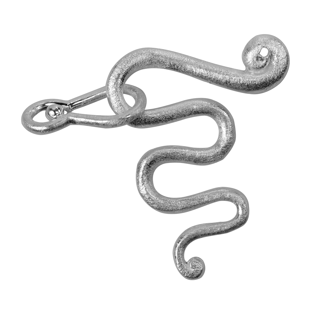 Hook "Snake", 25 x 35mm, silver matt (1 pc./unit)