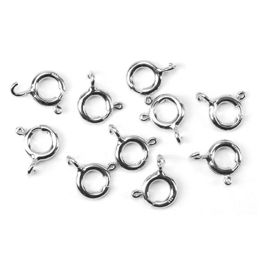925 Sterling Silver Open Flat Spring Ring Clasp 6mm Made in Italy by Craft Wire