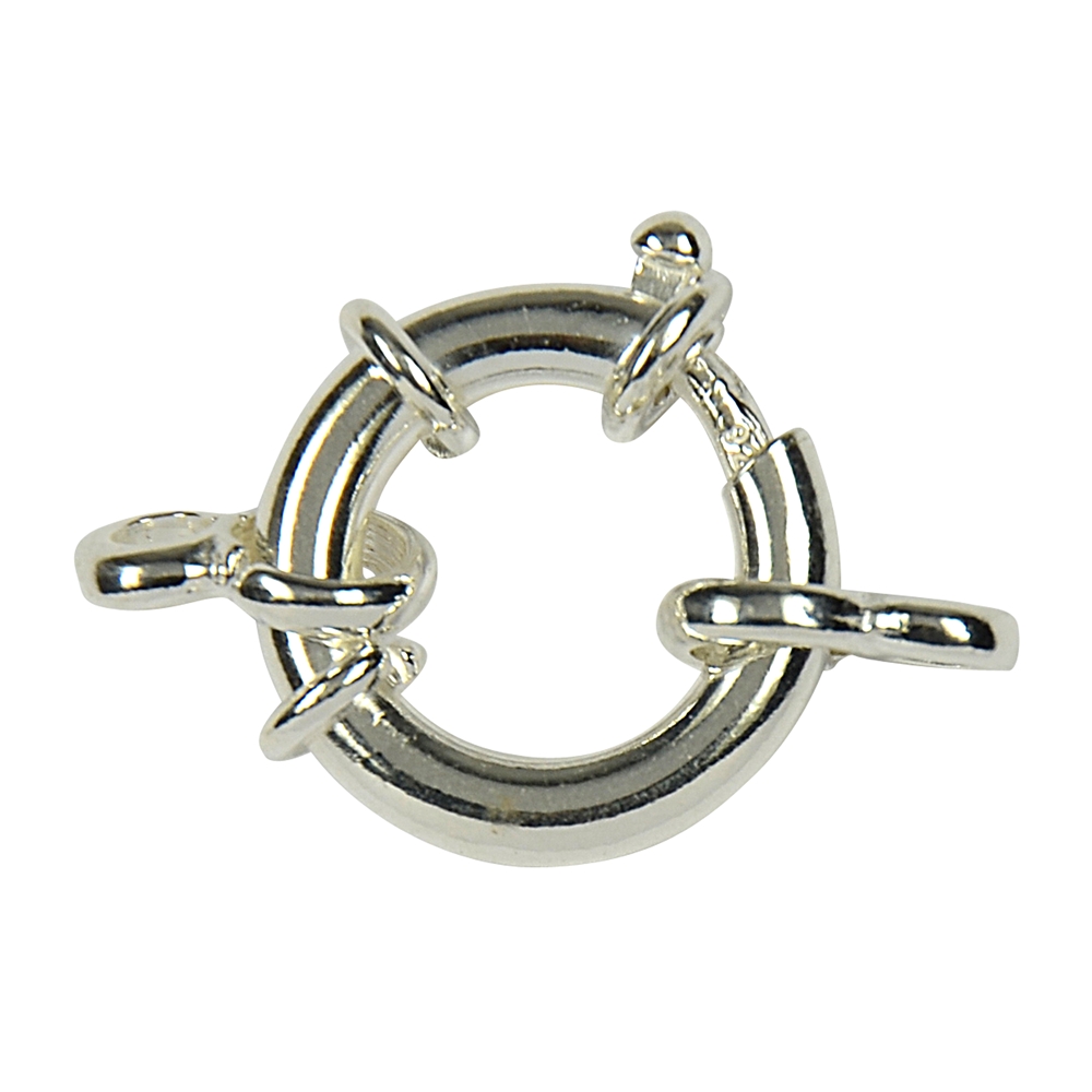 Spring Ring Design 16mm with 2 eyelets, silver (1 pc./unit)