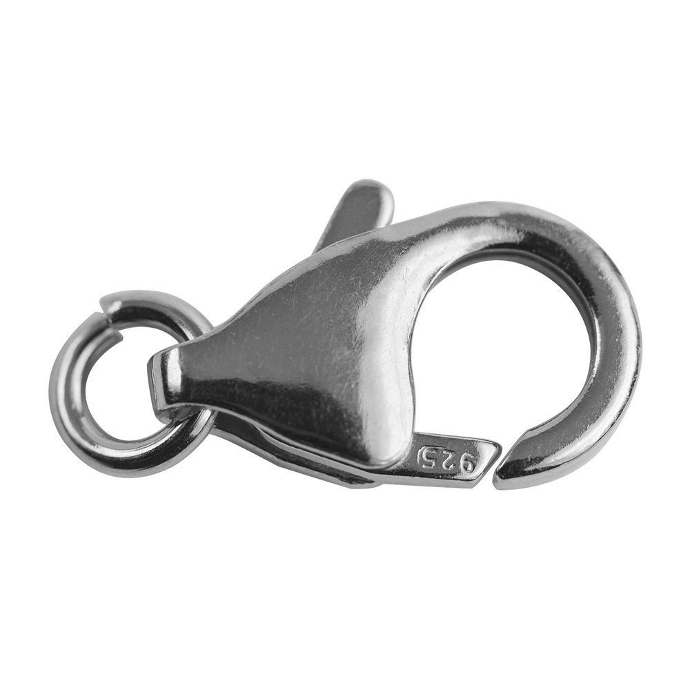 Lobster Clasp loose eyelet 09mm, silver (10pcs/unit)