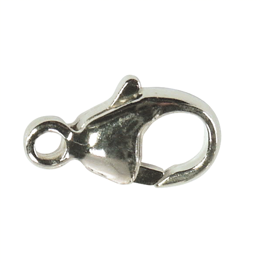 Lobster Clasp fixed eyelet 11mm, silver (10pcs/unit)