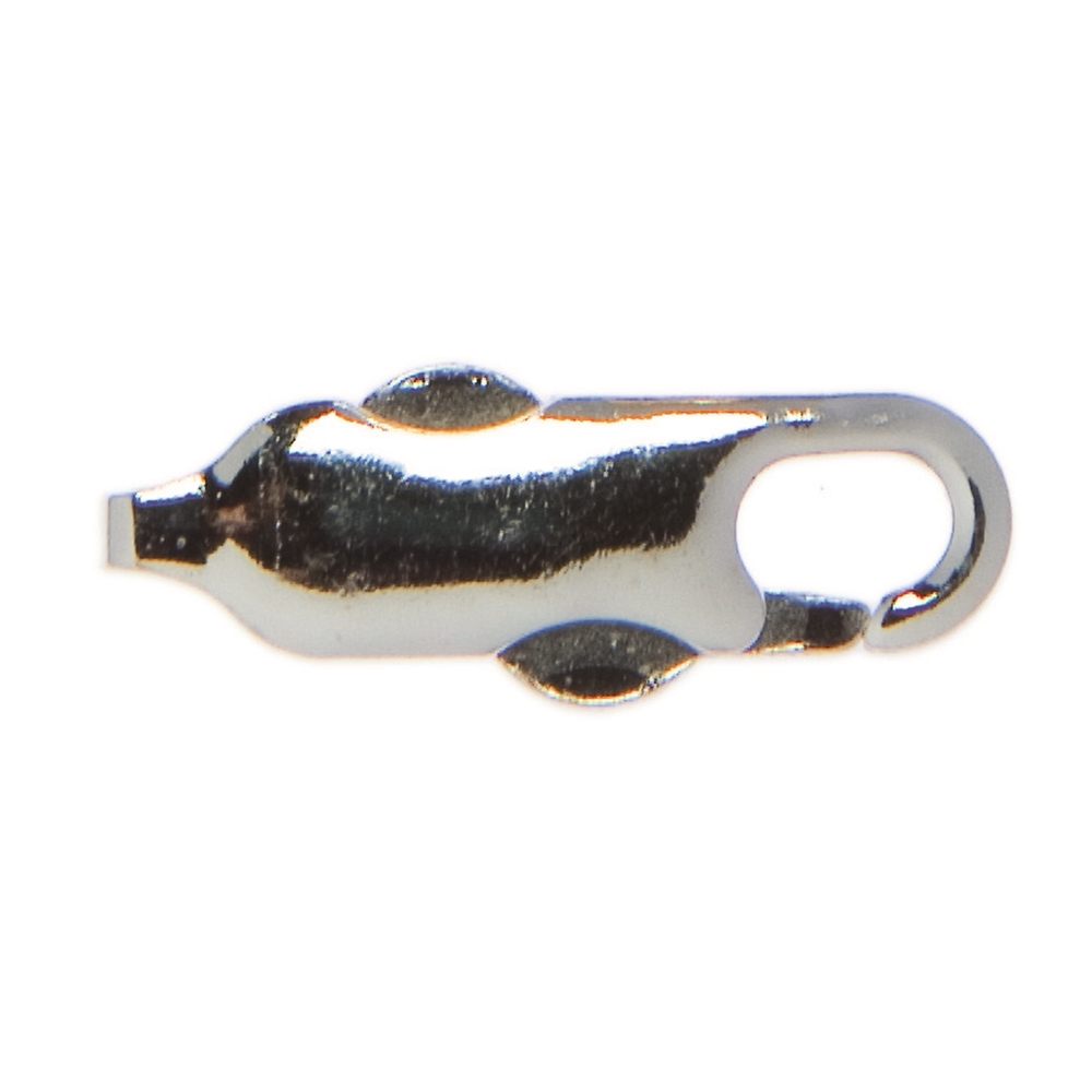 Lobster Clasp with push mechanism 12mm, silver (10 pcs./VE)