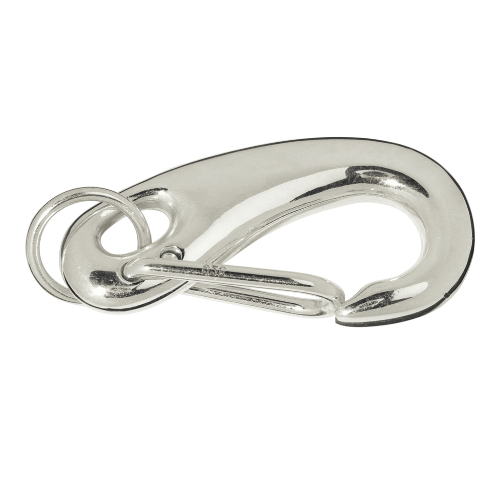 Design Lobster Clasp "Oval" 35mm, silver (1 pc./VE)
