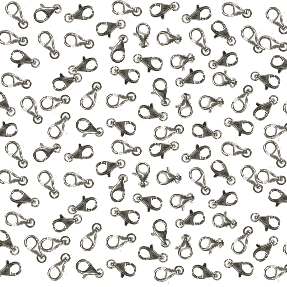 Lobster Clasp loose eyelet 09mm, silver (100pcs/unit)