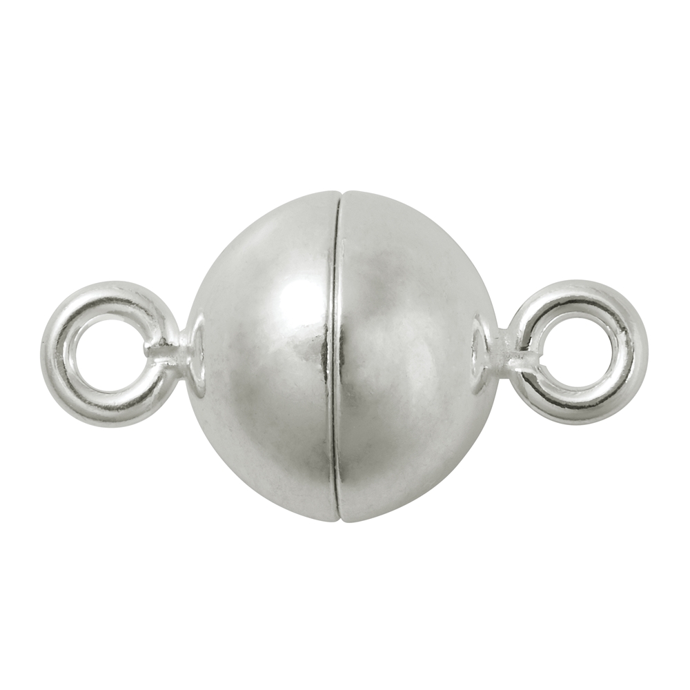 Magnetic clasp round 08mm, silver (1 pc./unit)